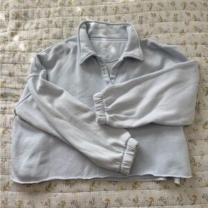 Light Blue Cropped Aerie Sweatshirt